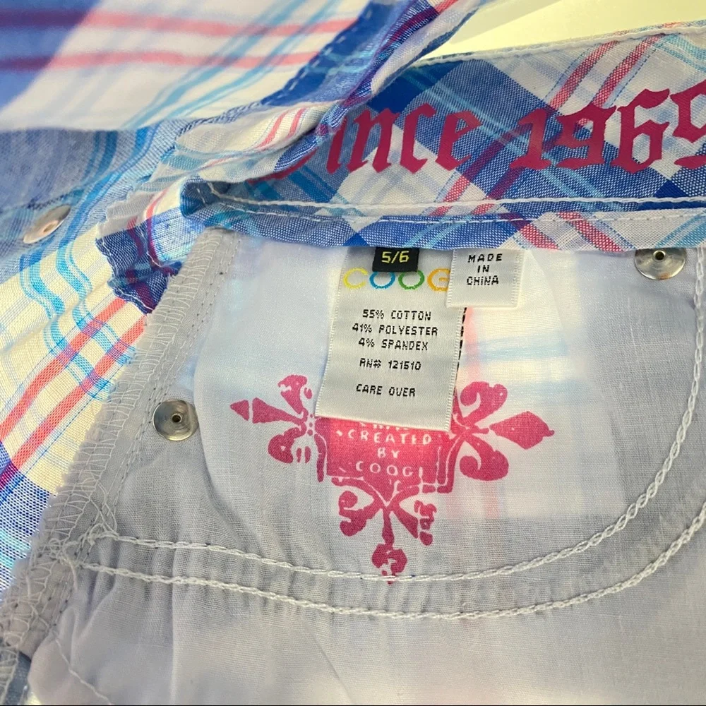 Coogi Plaid Y2K Mini Skirt Blue Size 5/6 New